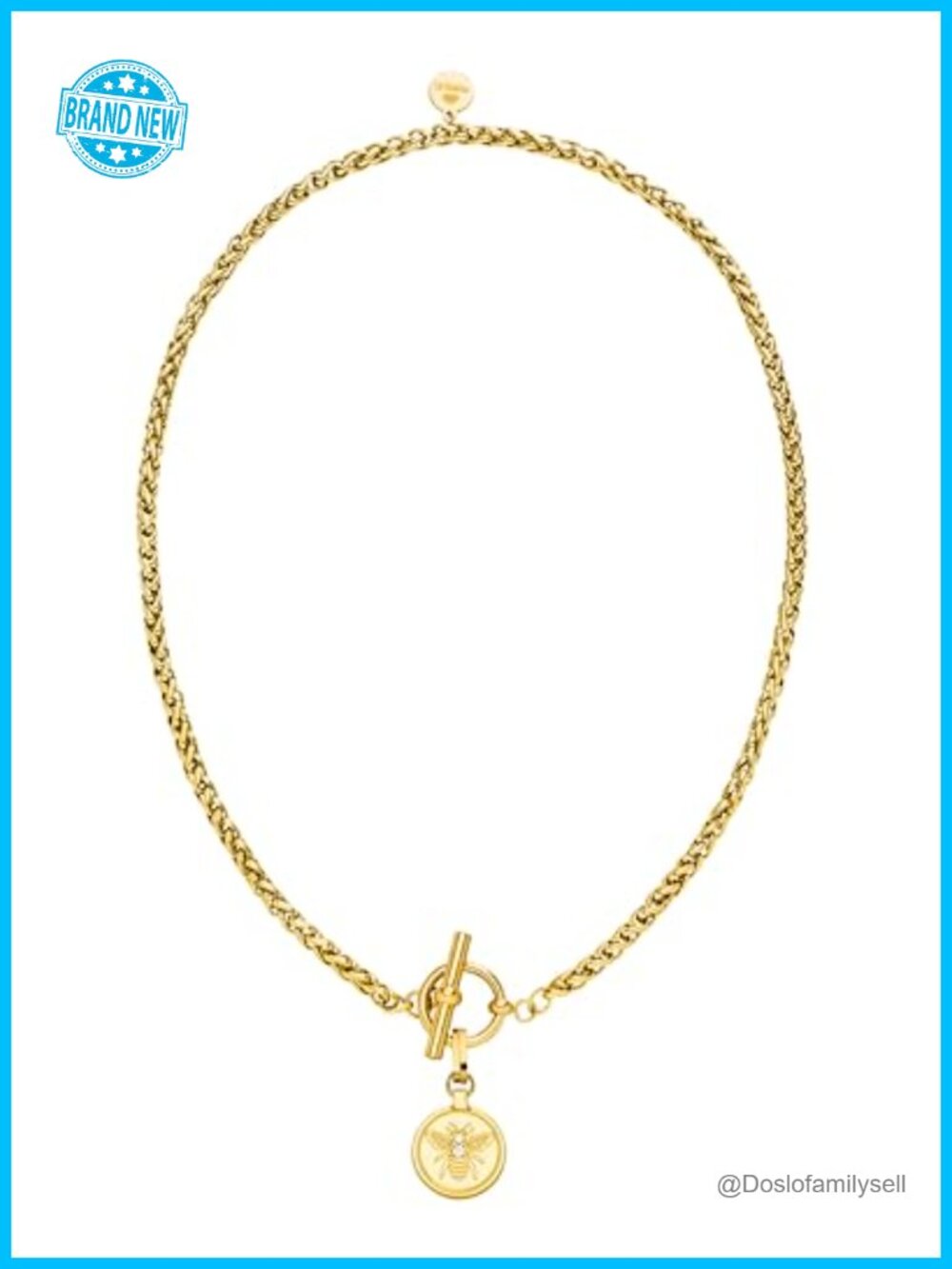 18K Gold Plated Stainless Steel Chain Necklace Waterproof 17 Inch